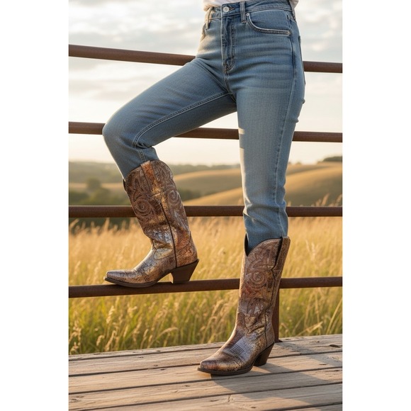 Durango cowboy boots women Distressed Size 8M - Picture 5 of 6